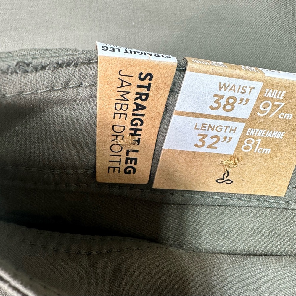 prAna Men's Green‎ Brion Pants Size 38x32 straight leg, standard fit MSRP$85 New - Picture 4 of 13